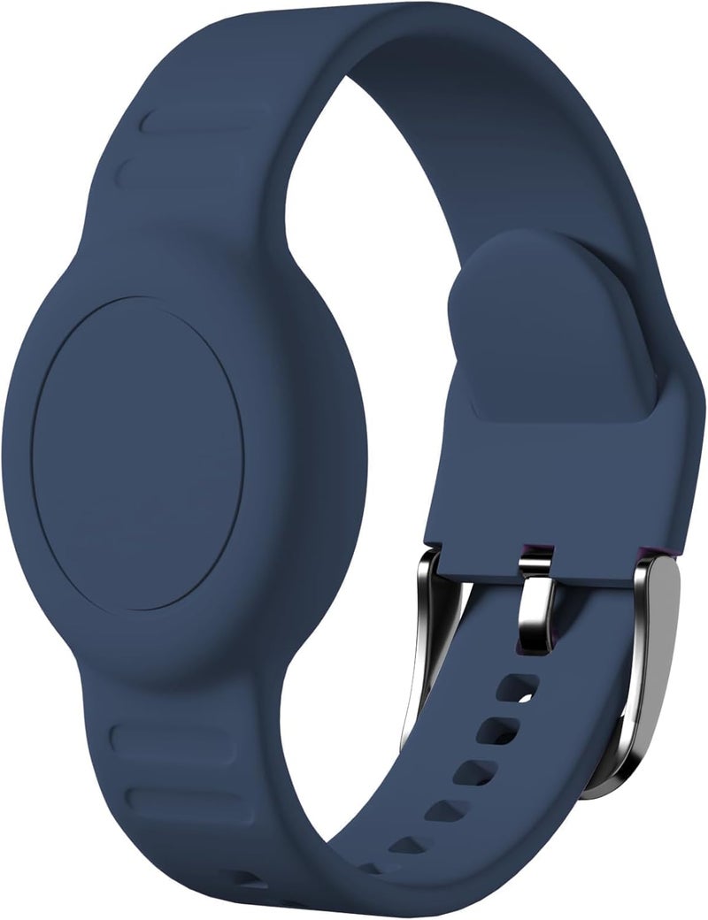 Foweroty for AirTag Bracelet for Kids, Waterproof Cute Print for Air tag Holder for Kids with Soft Silicone Full Coverage Anti-Lost Hidden for Airtag Wristband Accessories for Child, Midnight Blue - Image 1